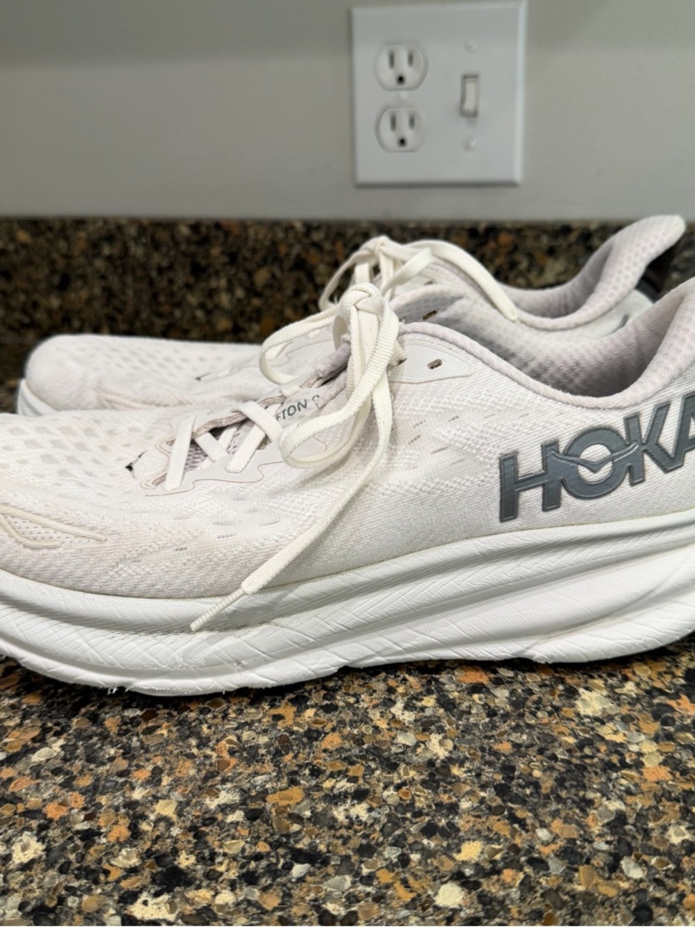 HOKA Clifton men’s  White Performance Running Shoes size 10.5